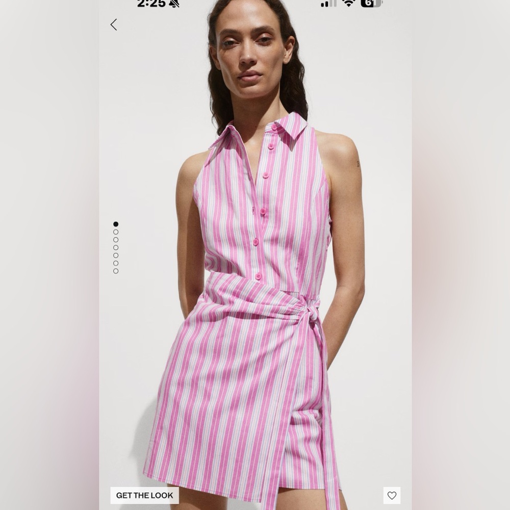 Mango striped wrap shirt dress Sz 10